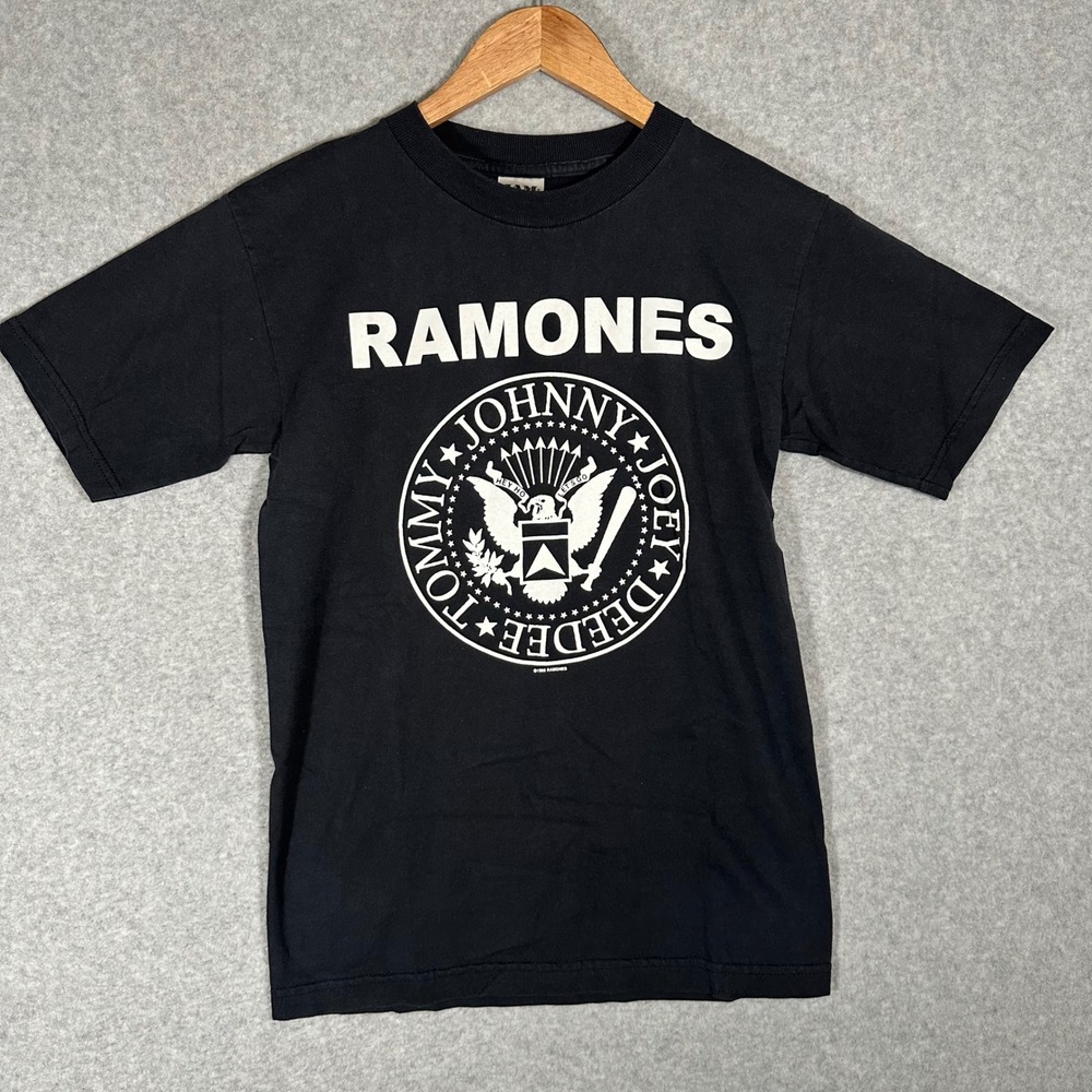 Ramones Graphic T-Shirt Mens Small Black 1999 Vintage Band Tee Jam Logo